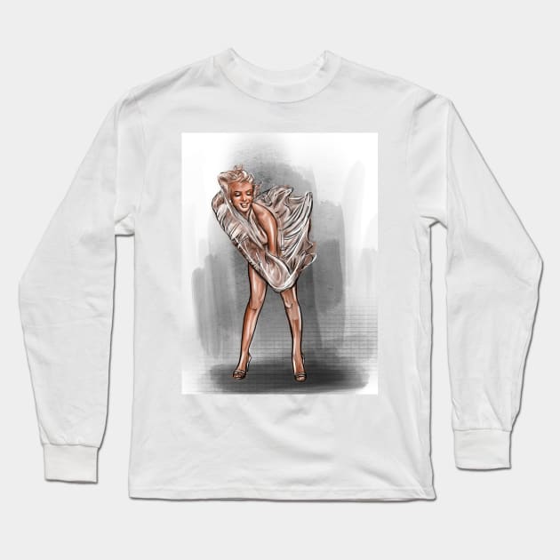 Marilyn Monroe Long Sleeve T-Shirt by Svetlana Pelin